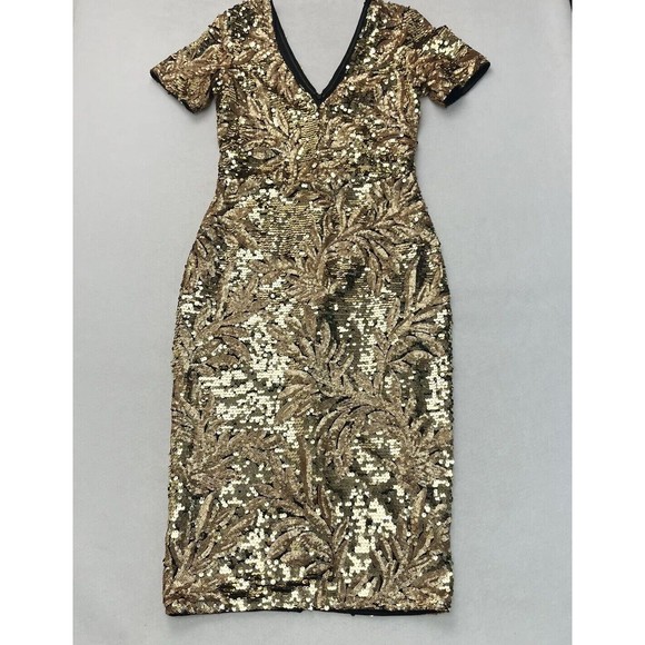 Club L Sequin Dress Gold Size Small S - Picture 2 of 10